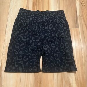 Source Unknown Black Leopard Print Bike Shorts